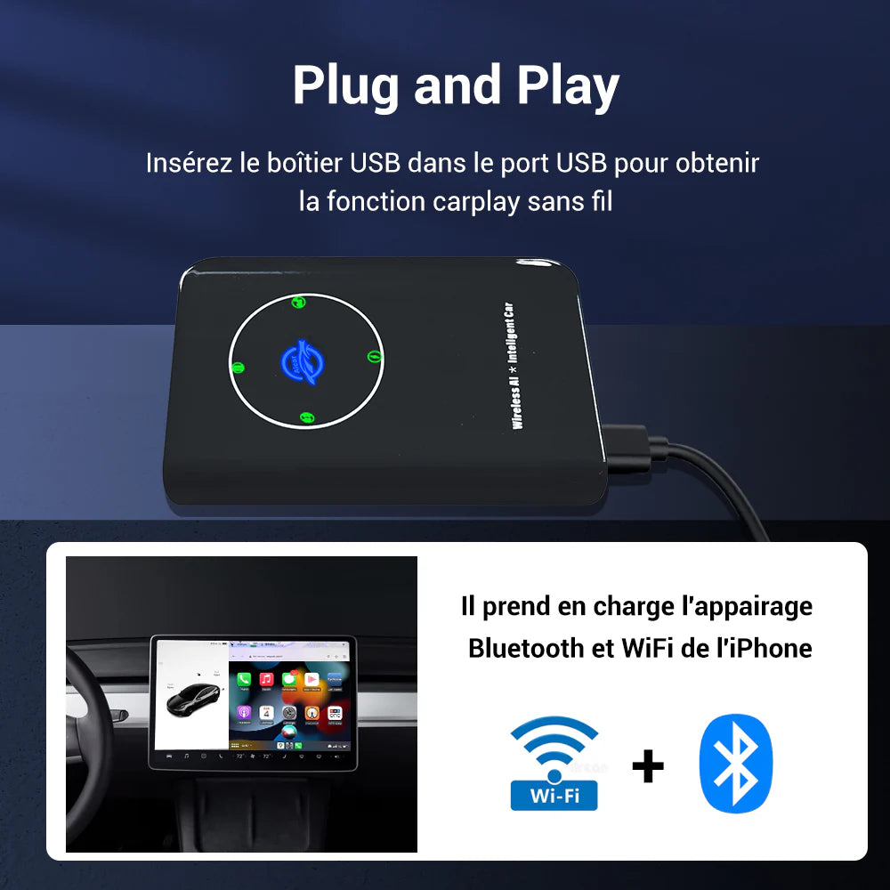 ADAPTATEUR CARPLAY TESLA MODEL 3/X/Y/S